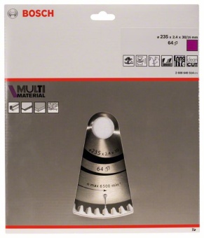 Пильный диск Multi Material 235 x 30/25 x 2,4 mm, 64 2608640514